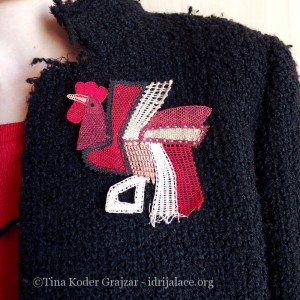 Lace Rooster brooch